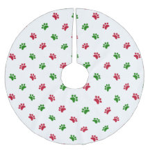 Roter grüner Hundetatzen-Weihnachtsbaum-Rock