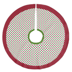 Roter grüner Tupfen Weihnachtsbaumrock Polyester Weihnachtsbaumdecke