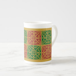 Roter Grüner Urlaub Gotische Knochen-China Tasse