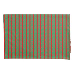 Roter grüner Weihnachtsstrumpf auf grünem Rot Kissenbezug