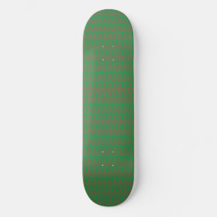 Roter grüner Weihnachtsstrumpf auf grünem Rot Skateboard