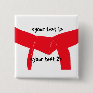 Roter Gürtel für Kampfkunst Button