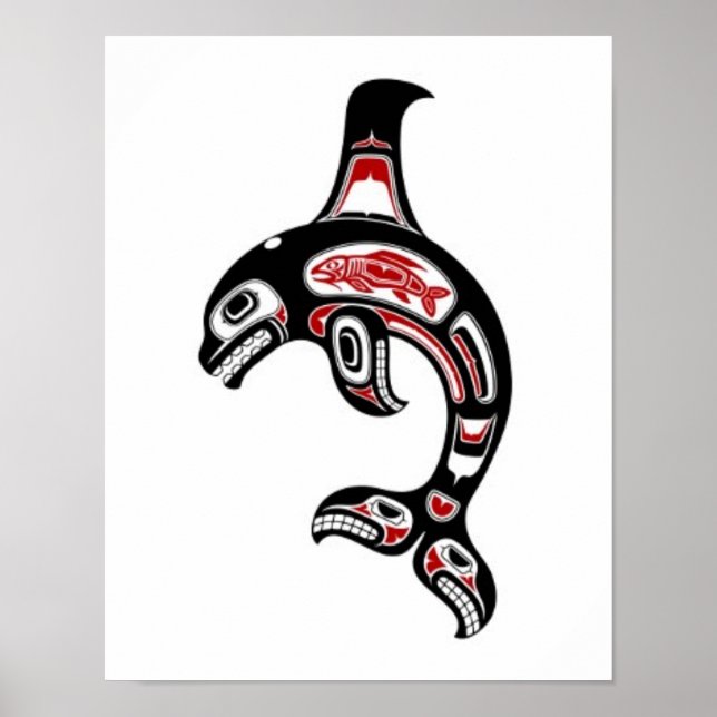 Roter Haida Spirit Killer Whale Poster (Vorne)