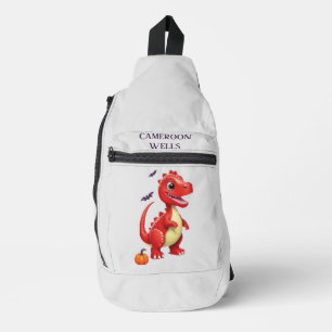 Roter Halloween-Dinosaurier Crossbody Bag