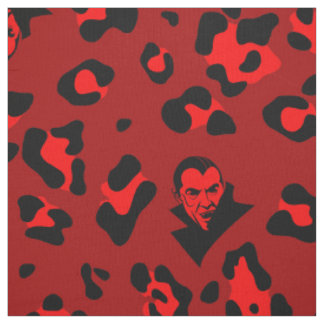 roter Halloween-Vampir-Leoparden-Druck-Goth Stoff
