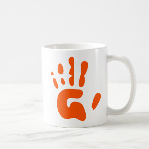 Roter Handdruck Kaffeetasse