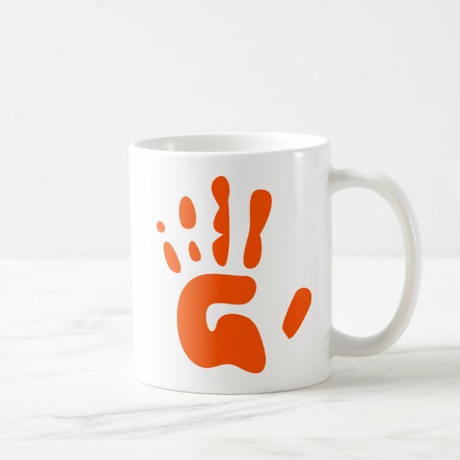 Roter Handdruck Kaffeetasse (Rechts)
