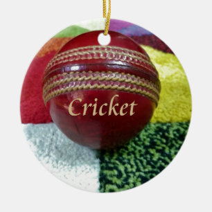 Roter Hartball Ruhm Cricket Weihnachtsbaumschmuck  Keramik Ornament