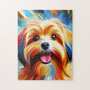Roter Havanese Hund Acryl Druck Hunde Liebhaber Ge