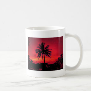 Roter Hawaiianischer Sonnenuntergang Exotische Pal Kaffeetasse