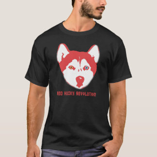 Roter heiserer Revolutions-Schwarz-T - Shirt