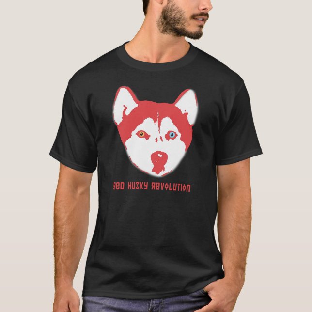 Roter heiserer Revolutions-Schwarz-T - Shirt (Vorderseite)