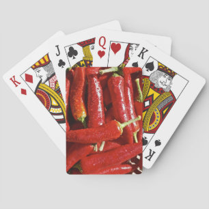 Roter heißer Chili Paprikaschoten Spielkarten
