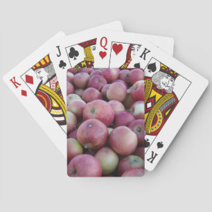 Roter Herbst ernten Äpfel, die Karten spielen Spielkarten