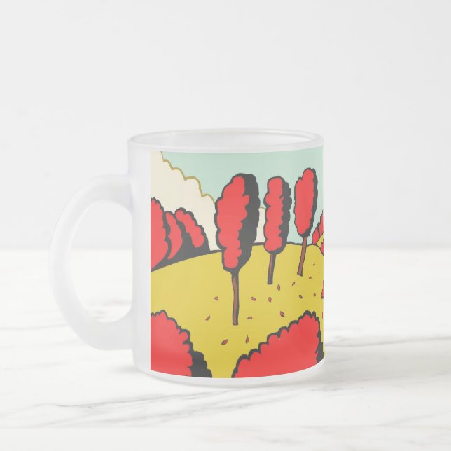 Roter Herbst - Maßgeschneiderte Mattglastasse (Links)
