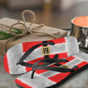 Roter Herr Santa Anzug Weihnachten im Juli Feiern Flip Flops