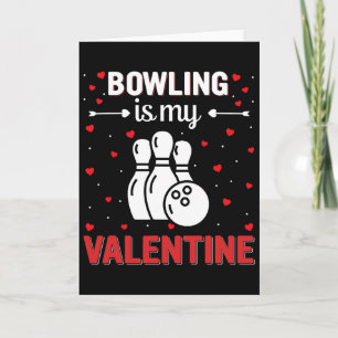Roter Herz Cupid Liebe Grafik Bowling ist mein Val Karte