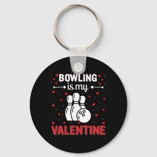 Roter Herz Cupid Liebe Grafik Bowling Ist Mein Val Schlüsselanhänger
