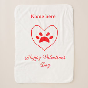 Roter Herz Hund Katze Pfote glücklicher Valentinst Sherpadecke