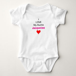 Roter Herz Ich liebe meine Tante Name  Baby Strampler