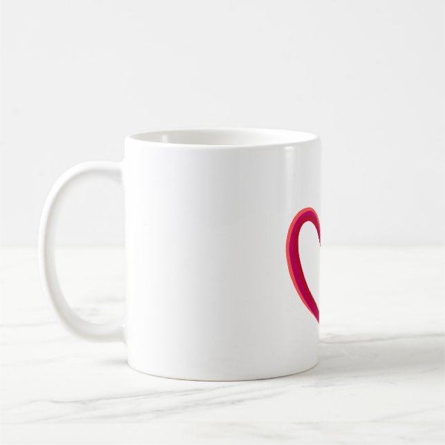 Roter Herz Liebestasse Kaffeetasse (Links)
