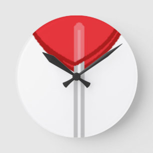 roter Herz-Lutscher Runde Wanduhr