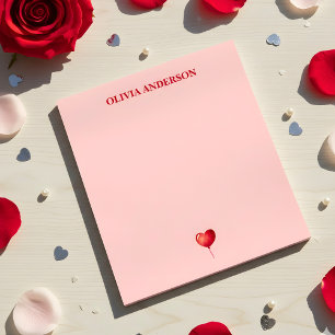 Roter Herzballon Valentinstag Personalisiert Notizblock
