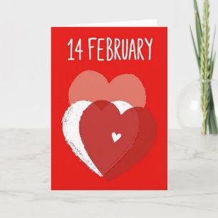 Roter Herzen Februar Liebeskarte Karte