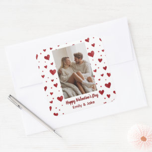 Roter Herzen Muster Valentinstag Aufkleber