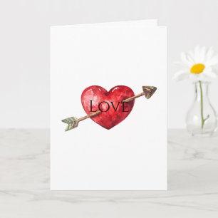 Roter Herzpfeil Liebe Karte