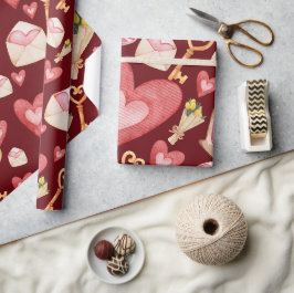 Roter Herzstil Geschenkpapier