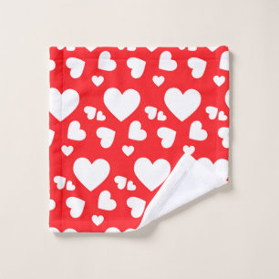 Roter Herzvalentine-Retro buntes Liebe-Geschenk Waschlappen
