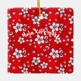 Roter Hibiskus Aloha Shirt Keramikornament