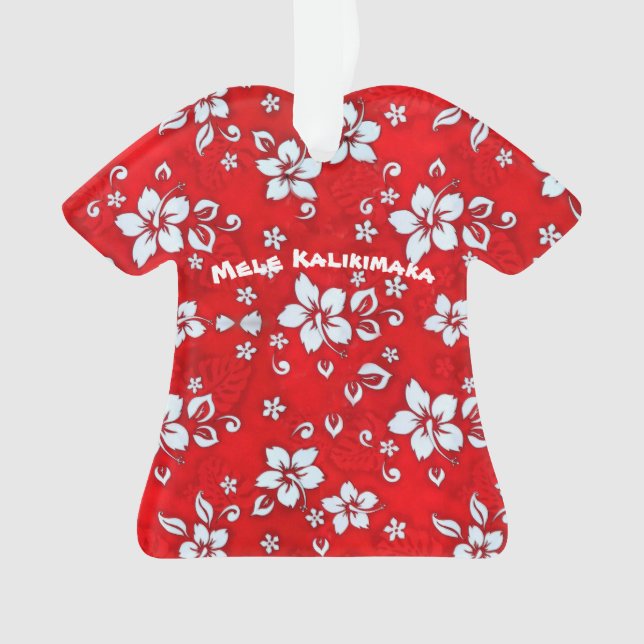 Roter Hibiskus Aloha Shirt Ornament (Vorderseite)