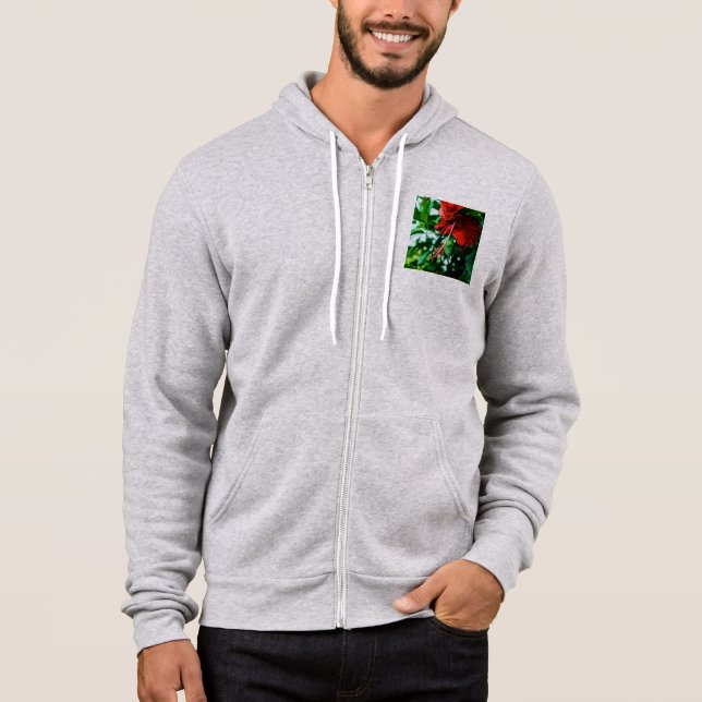 Roter Hibiskus Blume Hoodie (Vorderseite)
