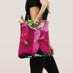 Roter Hibiskus Blume-Paar Nah Tasche