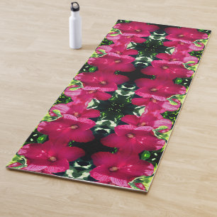 Roter Hibiskus Blume Paare Nah Abstrakt Yogamatte