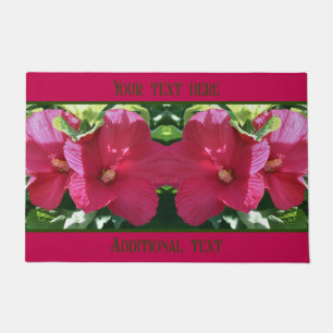 Roter Hibiskus Blume Paare Nah Personalisiert Fußmatte