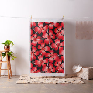 Roter Hibiskus Blume Stoff