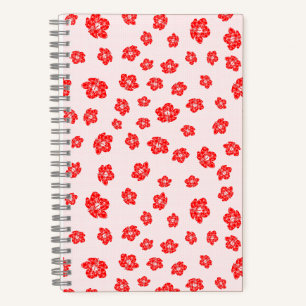 Roter Hibiskus Floral Notizbuch