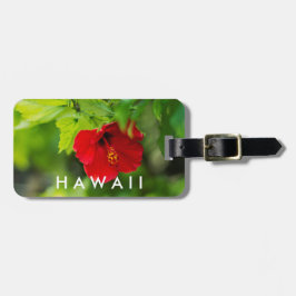 Roter Hibiskus Hawaii Tropische Blume Gepäckanhänger