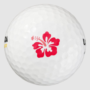 Roter Hibiskus Logo Golf Ball