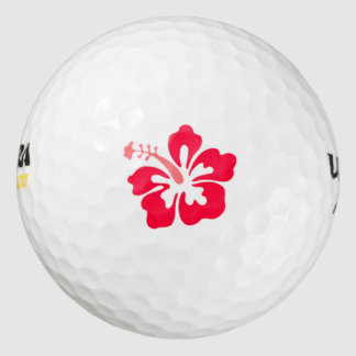 Roter Hibiskus Logo Golf Ball