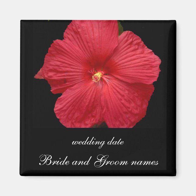 Roter Hibiskus Magnet (Vorne)
