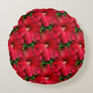 Roter Hibiskus....... Rundes Kissen