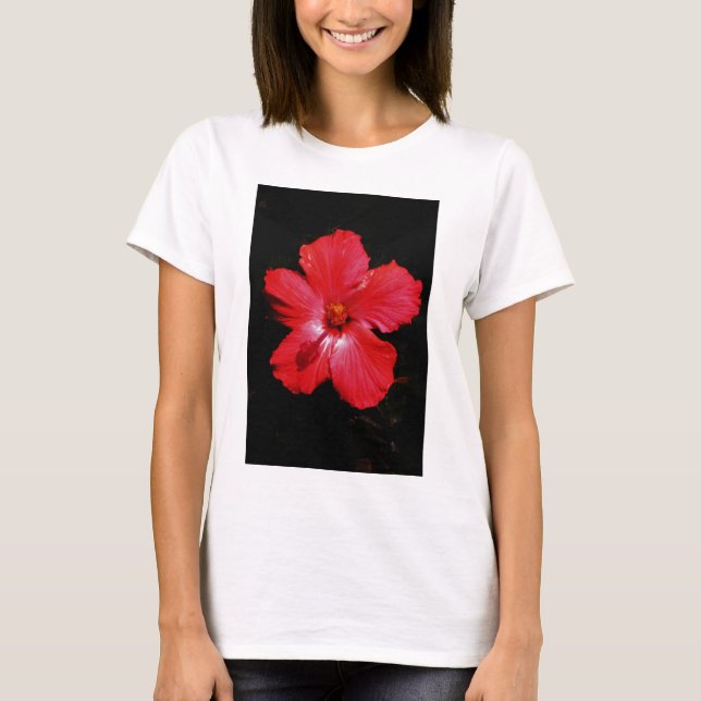 Roter Hibiskus T-Shirt (Vorderseite)