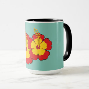Roter Hibiskus Tropische Blume Tasse