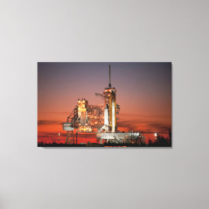Roter Himmel beim Start der Raumfähre Atlantis Leinwanddruck