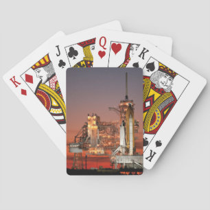 Roter Himmel für den Start der Raumfähre Atlantis Spielkarten