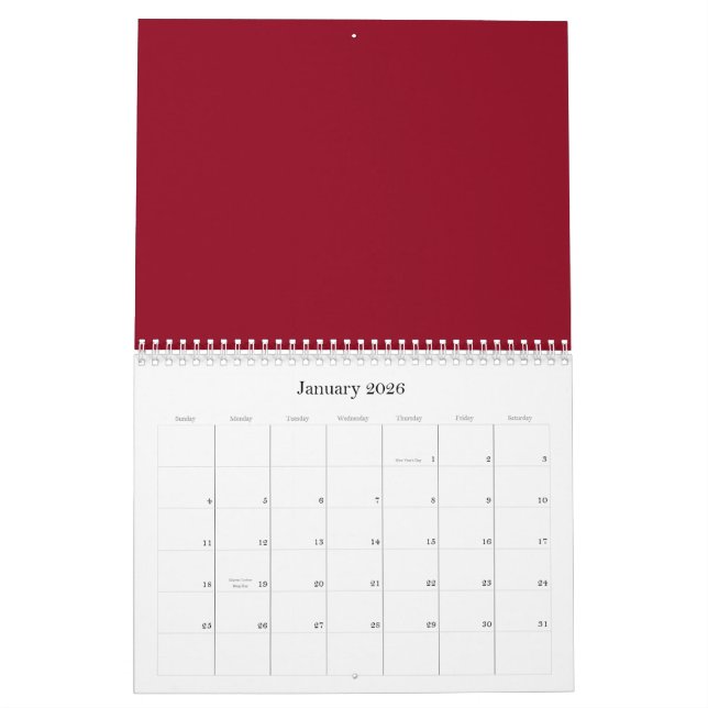 Roter Hintergrund eines Kalenders Kalender (Jan 2026)